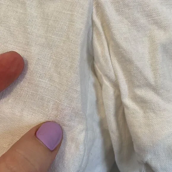 J. Crew White Partial Linen Scalloped Edge Hem Shorts Size 8 - Picture 3 of 8